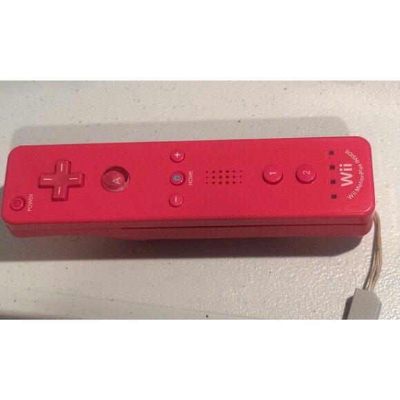 Nintendo Wii Remote Motion Plus Pink OEM Controller w/Sleeve +Wrist Band RVL-036 - Picture 2 of 14